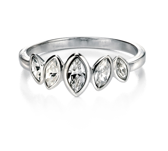 Picture of FS CLEAR CZ CLUSTER MARQUISE ROW RING