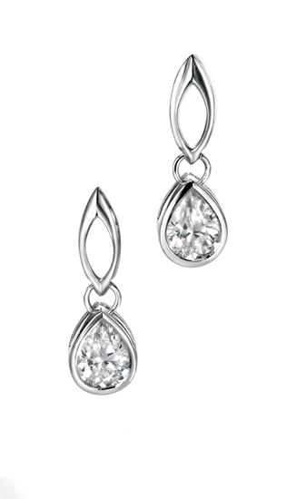 Picture of Clear Teardrop CZ Stud Earrings