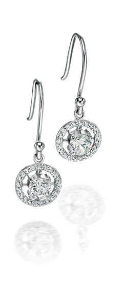 Picture of Silver Round Cz Earrings With Pave Surround