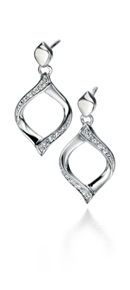 Picture of FS Cutout Twist Drop Clear Cz Earrings