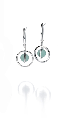 Picture of FS Orb Amazonite Bar Drop Earrings