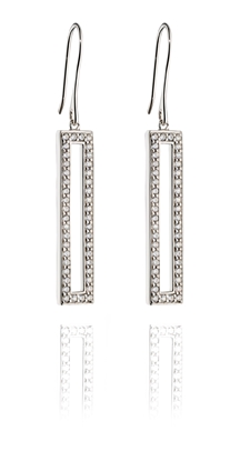 Picture of Pavé Rectangular Drop Earrings