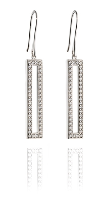 Picture of Pavé Rectangular Drop Earrings