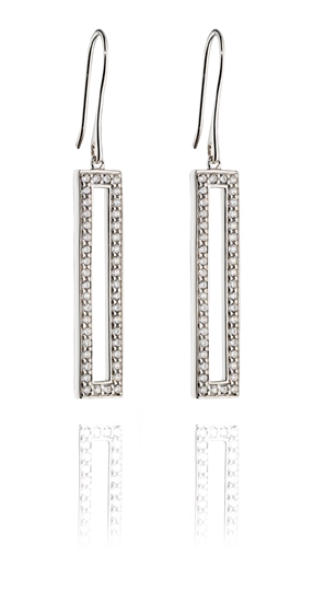 Picture of Pavé Rectangular Drop Earrings