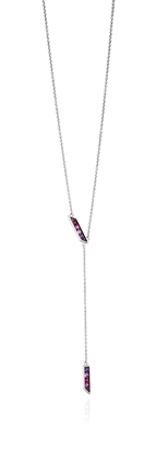 Picture of Pink Degradee Pavee Lariat Necklace