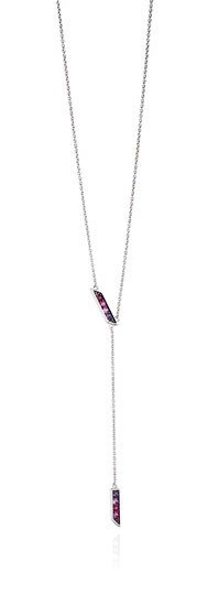 Picture of Pink Degradee Pavee Lariat Necklace