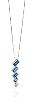 Picture of Blue Degradee Baguette Necklace