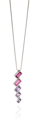Picture of Pink Degradee Baguette Necklace