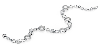 Picture of Silver Round Cz Bracelet With Pave Circles