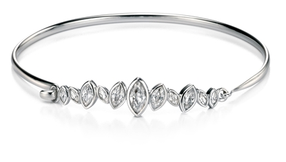 Picture of FS CLEAR CZ MARQUISE CLUSTER ROW OPEN TOP BANGLE