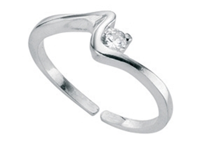 Picture of Clear CZ Squiggle Toe Ring