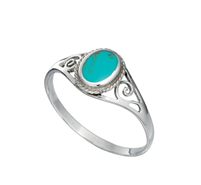 Picture of Imitation Turquoise Oval Ring
