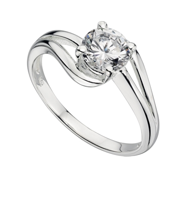 Picture of Cz Ring With Open Wave Setting