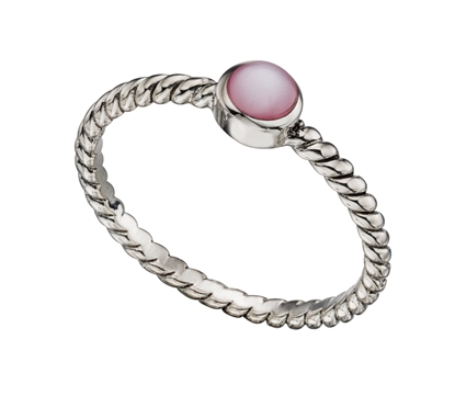 Picture of Pink Mother Of Pearl Twisted Ring
