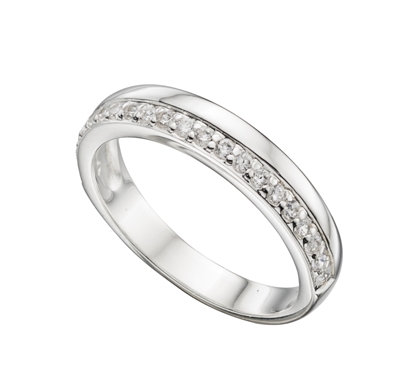 Picture of Pave Cz Ring With Polished Band Detail