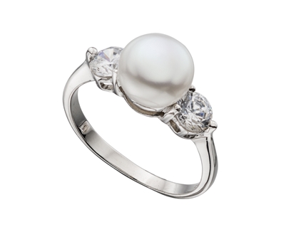 Picture of Fresh Water Pearl And Cz Ring