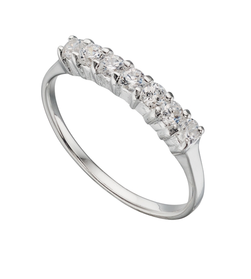 Picture of Clear CZ 7 Stone Eternity Ring