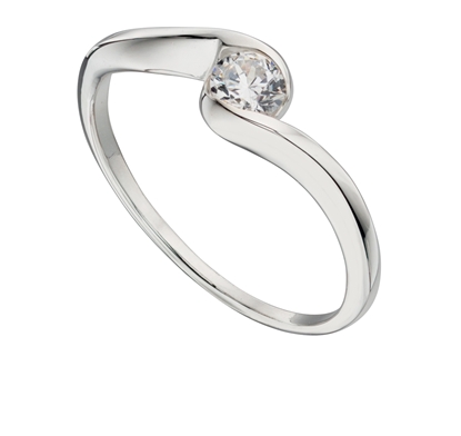Picture of Clear CZ Swirl Centre Ring
