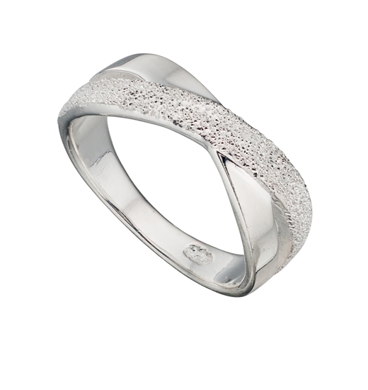 Picture of 1/2 Diamond Cut Crossover Kiss Ring