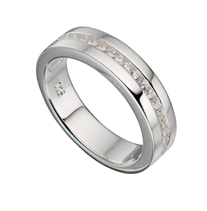 Picture of Clear CZ 1/2 Channel Band Ring