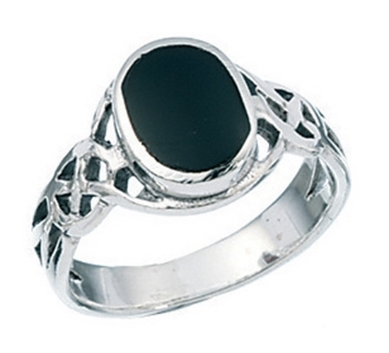 Picture of Black Onyx Celtic Oval Ring