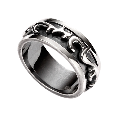 Picture of Men's Oxidised Raised Filigree Pattern Ring