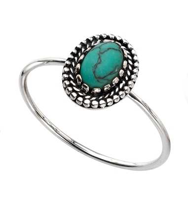 Picture of Small Oxidised Turquoise Ring
