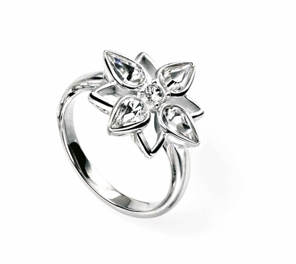 Picture of Marquise Shape Flower Ring With Swarovski