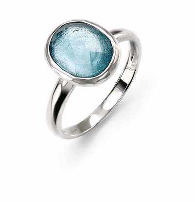 Picture of Silver Ring With Blue Glass