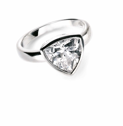 Picture of Clear Cz Triangle Ring