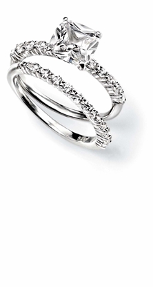 Picture of Clear CZ Square 2 Stacking Ring