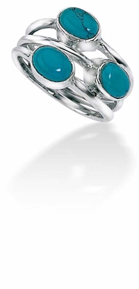 Picture of Turquoise 3 Band Ring