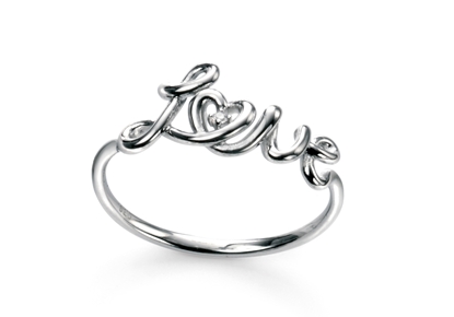 Picture of Rhodium Plated Rhodium Plated Love Ring