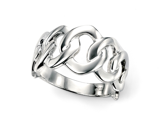 Picture of Rhodium Plated Multi Link Ring