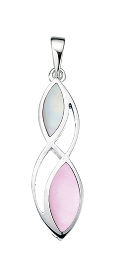 Picture of P1193 Wht/Pnk Mop Twist Pendant