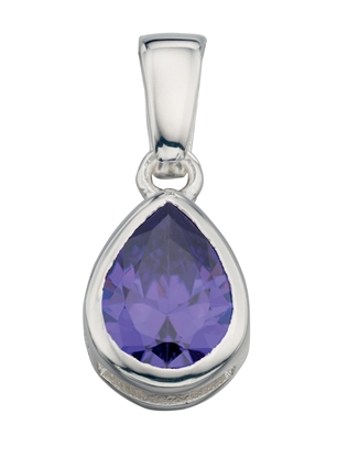 Picture of Amethyst CZ Teardrop Pendant