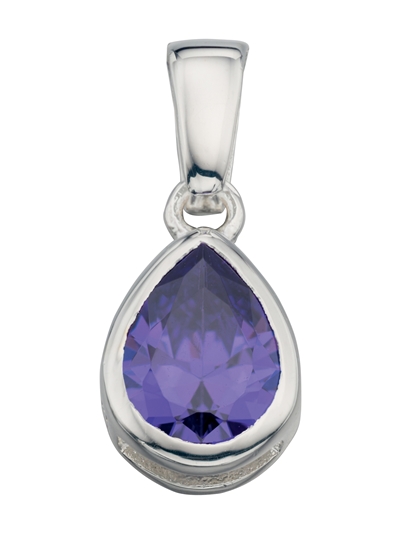 Picture of Amethyst CZ Teardrop Pendant