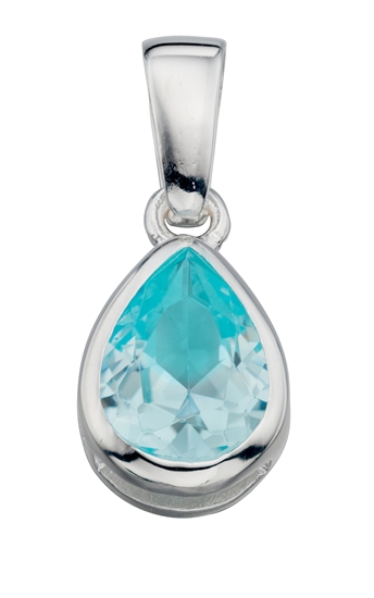 Picture of Light Blue Glass Teardrop Pendant