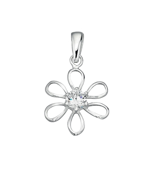 Picture of Clear CZ Centre Flower Pendant