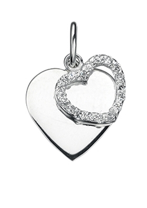 Picture of Clear CZ Double Heart Pendant