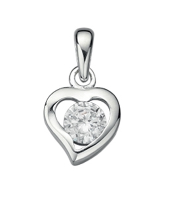 Picture of Clear CZ Open Heart Pendant