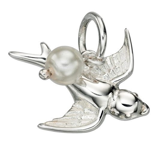 Picture of White Imitation Pearl Swallow Pendant