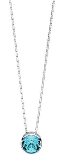 Picture of Swarovski Round Slider Pendant - Aquamarine