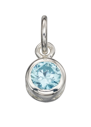 Picture of Blue Topaz Cz Rubover Pendant
