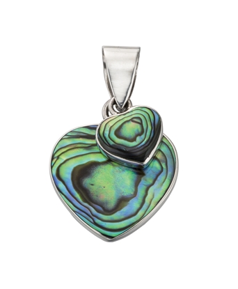 Picture of Paua Shell Double Heart Pendant