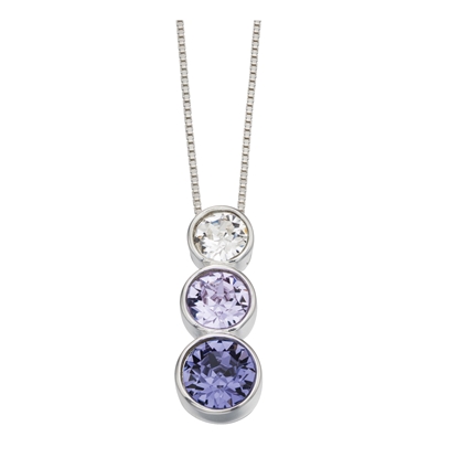 Picture of Triple Rubover Swarovski Pendant Violet And Tanzanite