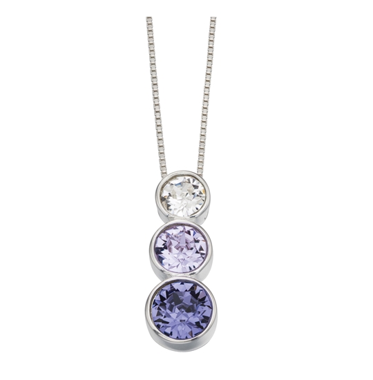 Picture of Triple Rubover Swarovski Pendant Violet And Tanzanite