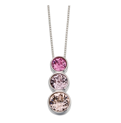 Picture of Triple Rubover Swarovski Pendant Rose, Light Amethyst And Vintage Rose