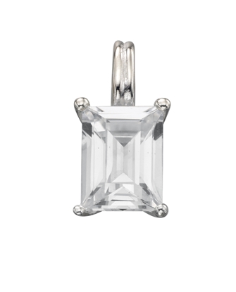 Picture of Rectangular Emerald Cut Pendant  - Clear