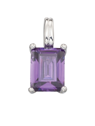 Picture of Rectangular Emerald Cut Pendant  - Amethyst Cz